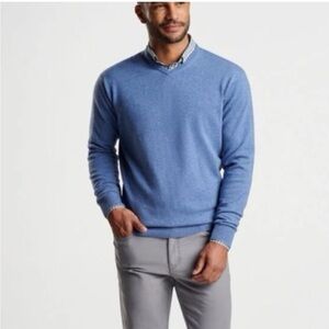 Peter Millar Silk Cashmere Cotton VNeck Sweater size L